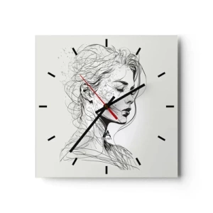 Reloj de pared - Reloj de vidrio - Retrato de ensueño - 40x40 cm