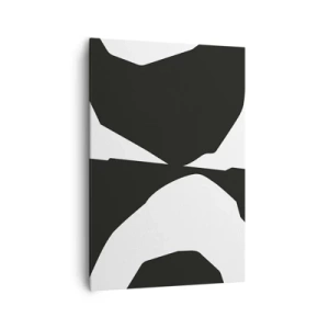 Cuadro sobre lienzo - Impresión de Imagen - Patrón de contraste abstracto en blanco y negro - 70x100cm - Positivo-negativo - Decoración de pared moderna para salón y dormitorio ARTTOR