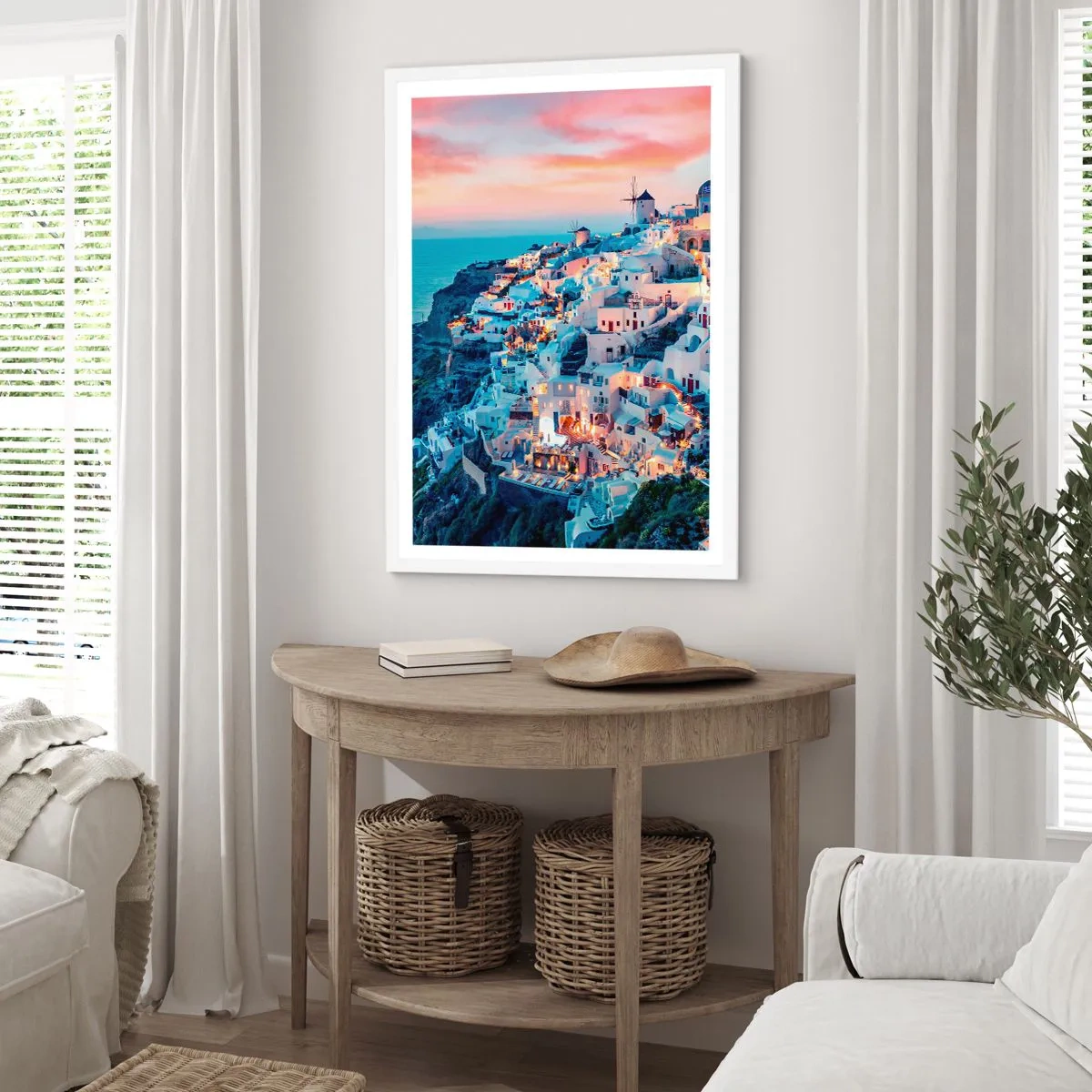 Póster en marco blanco - Vacaciones en Grecia - 50x70 cm