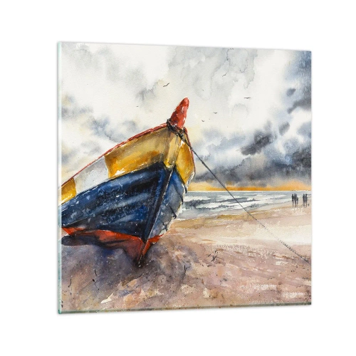 Cuadro sobre vidrio - Impresiones sobre Vidrio - Descansando en la orilla - 30x30 cm