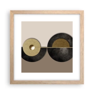 Póster en marco roble claro - Variaciones en torno a un círculo - 30x30 cm