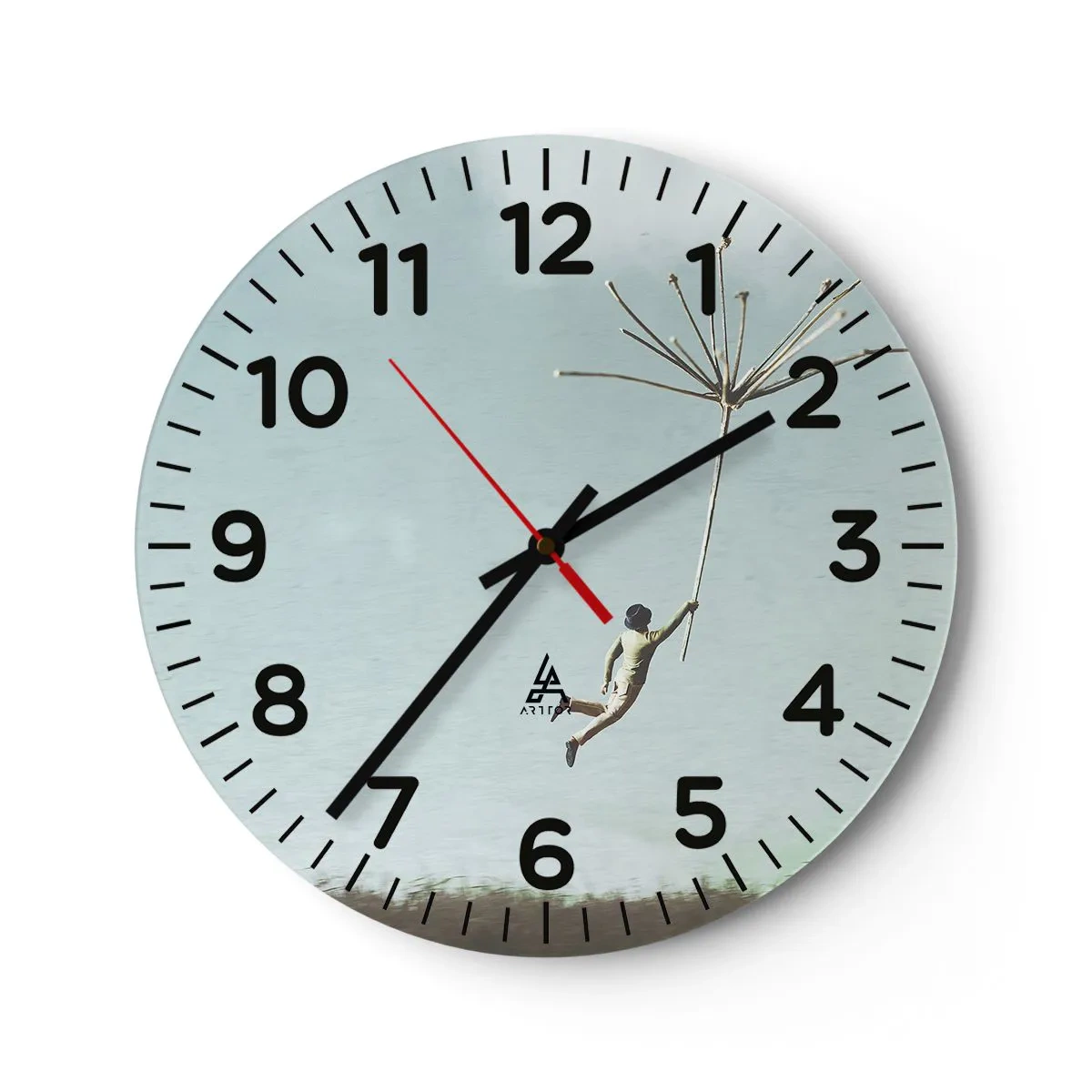 Reloj de pared - Reloj de vidrio - Bailando con la brisa - 30x30 cm