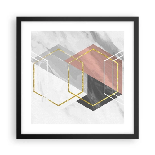 Póster en marco negro - Composición en cadena - 40x40 cm