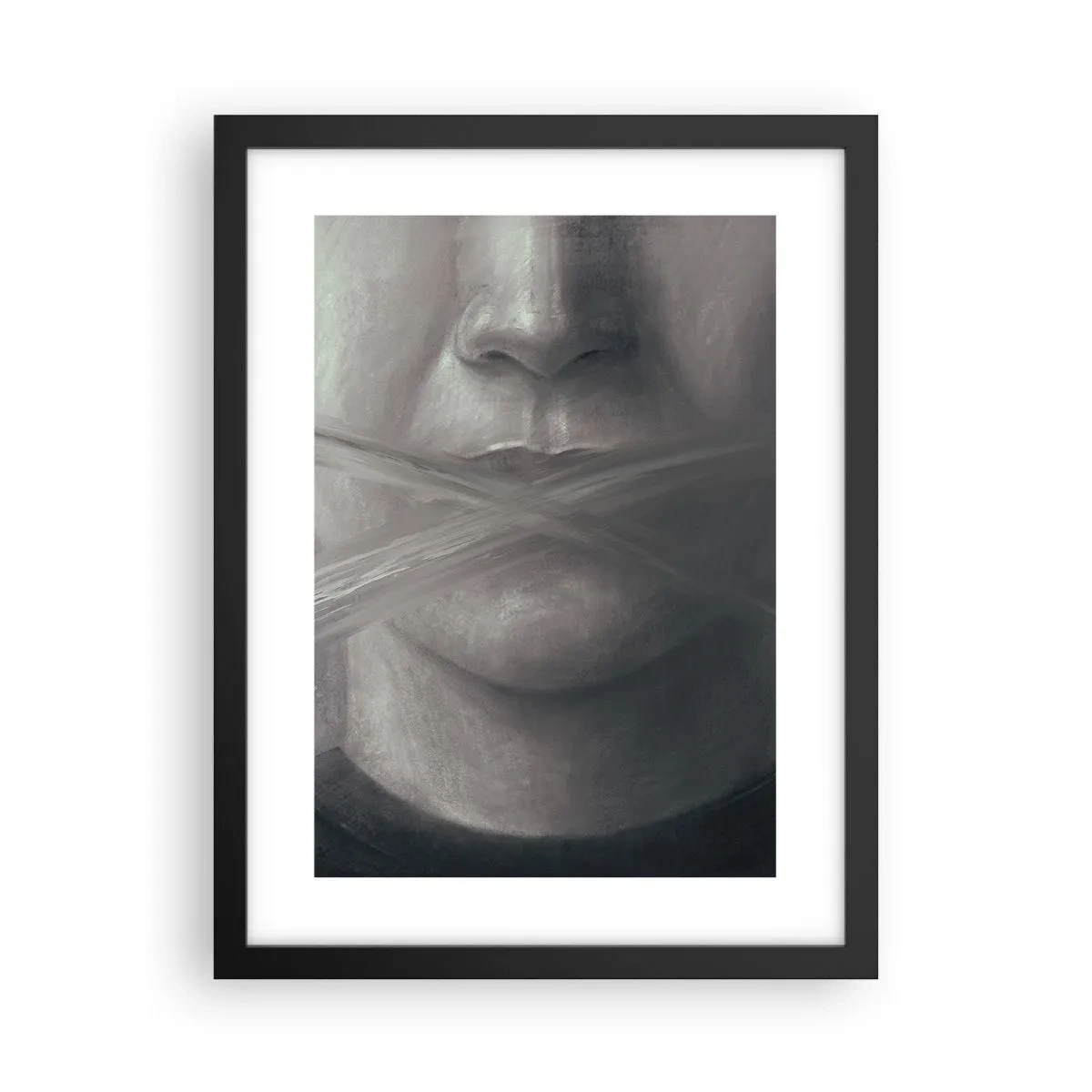 Póster en marco negro - Ni una palabra - 30x40 cm