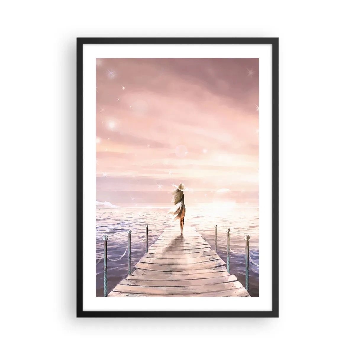 Póster en marco negro - A la luz de un sueño - 50x70 cm