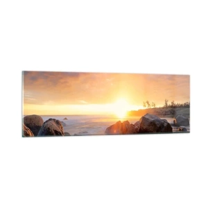 Cuadro sobre vidrio - Impresiones sobre Vidrio - Brisa luminosa del atardecer - 90x30 cm