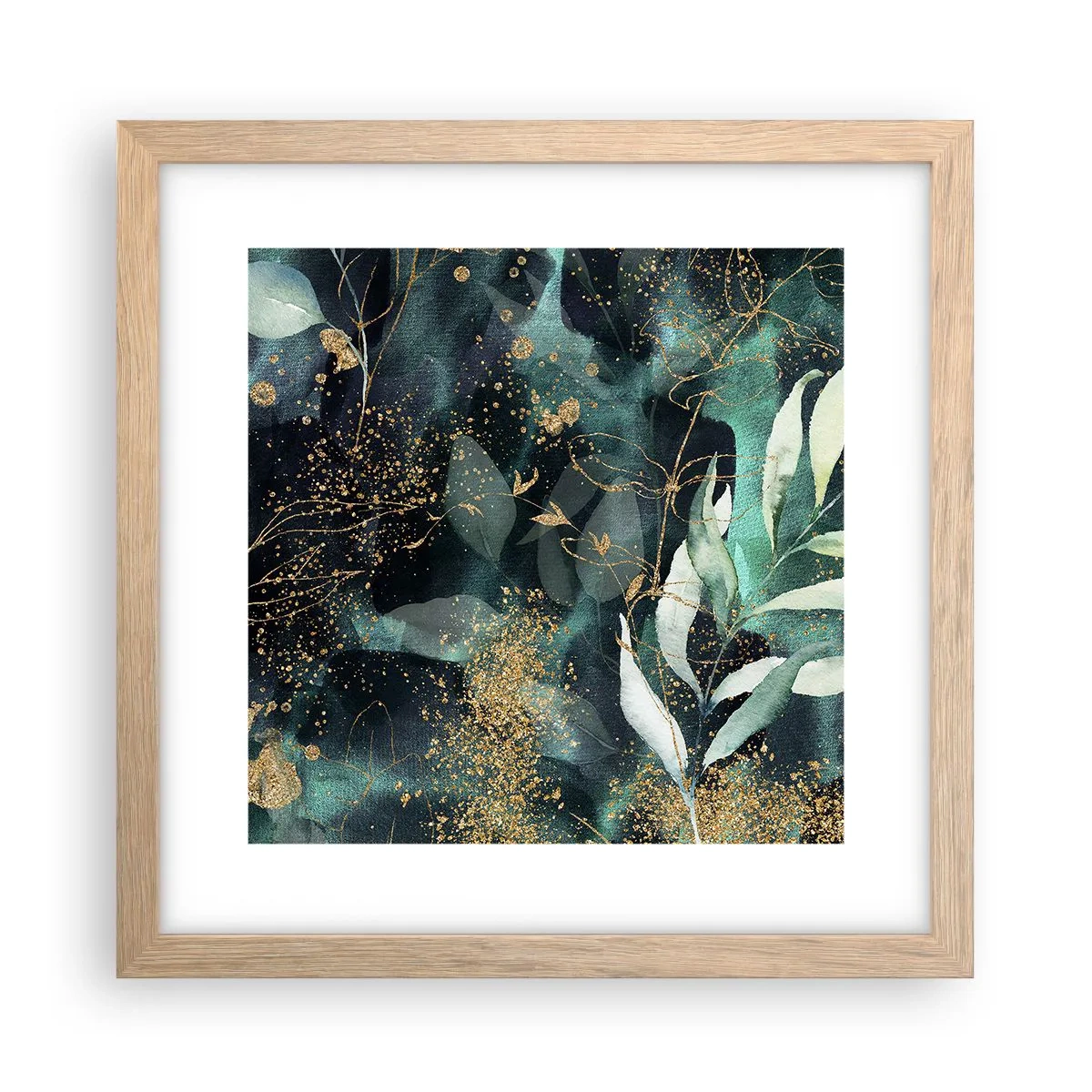 Póster en marco roble claro - Jardín encantado - 30x30 cm