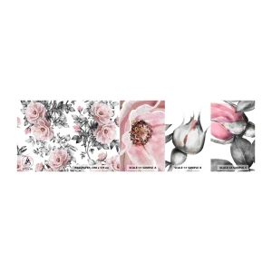 Muestra de fotomural autoadhesivo Deluxe Sticker - Entre las rosas - flores, Rosa, Jardín - 100x30 cm
