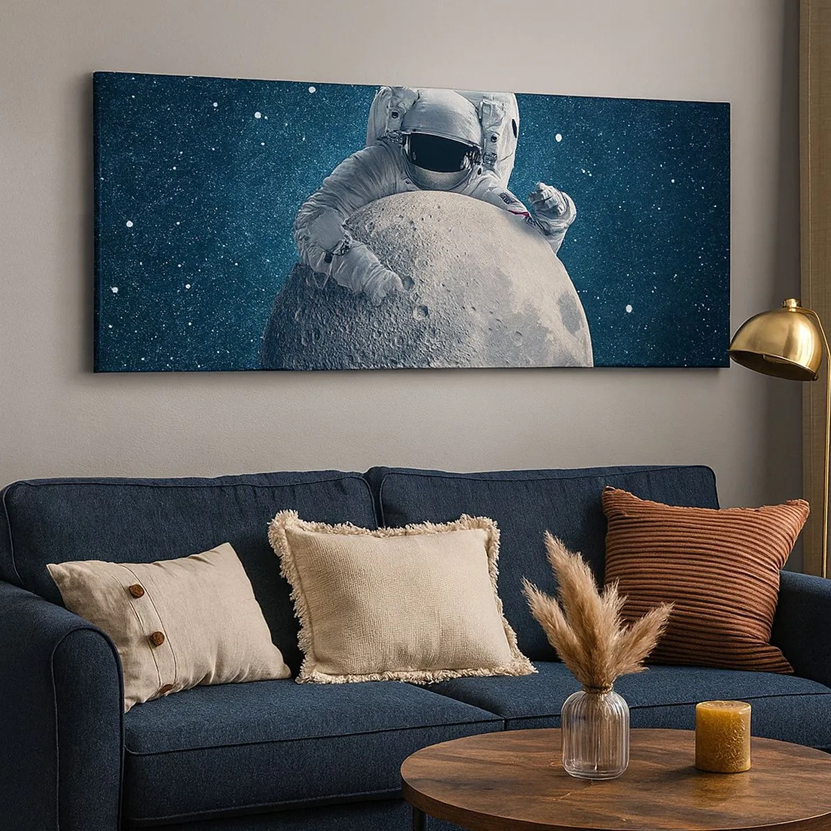 Cuadro sobre lienzo - Impresión de Imagen - Bromista espacial - 100x40 cm