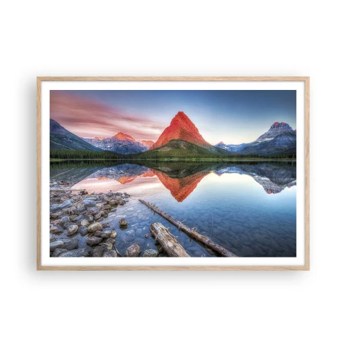 Póster en marco roble claro - Cálido y frío - 100x70 cm