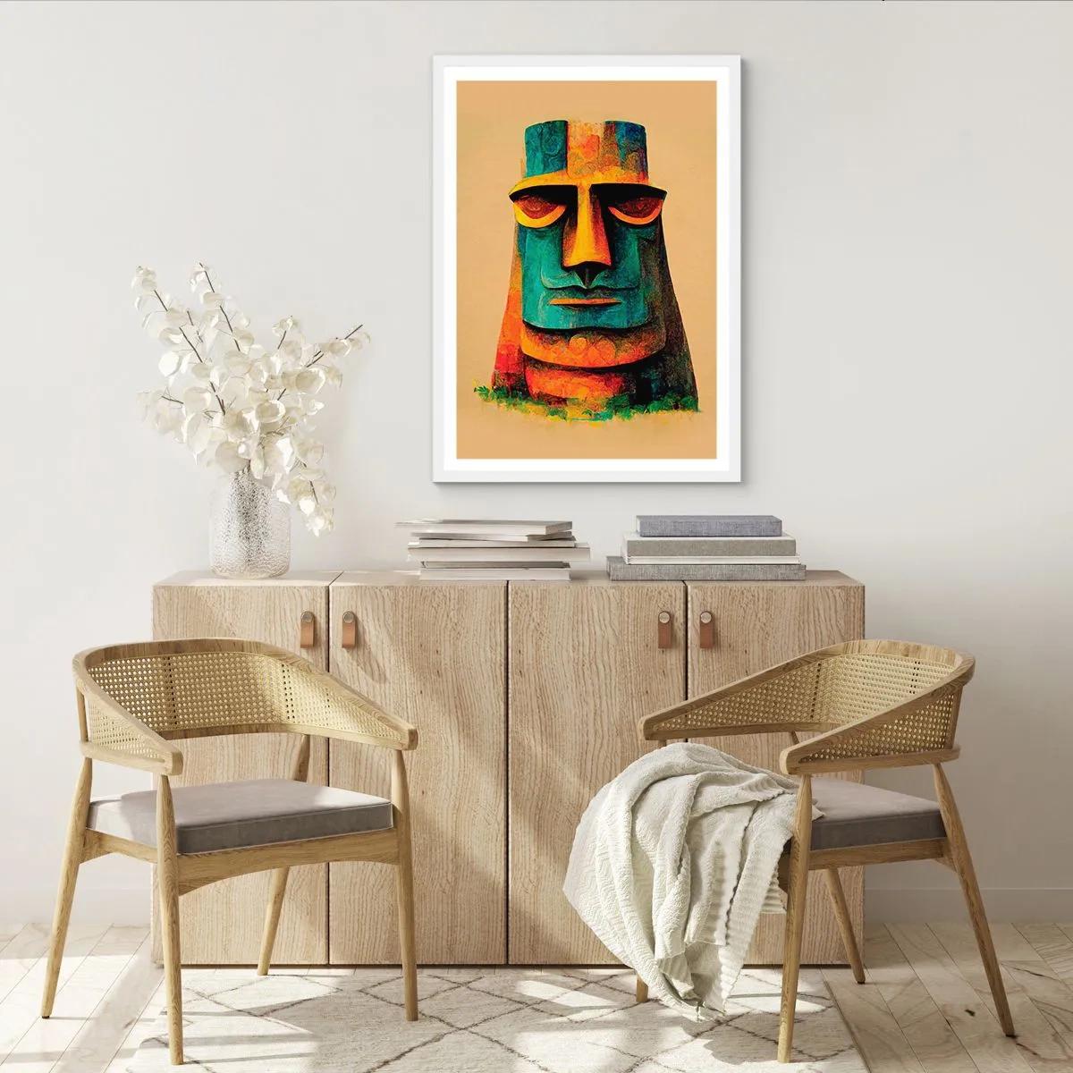 Póster en marco blanco - Escultural, pero simpática - 70x100 cm