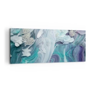Cuadro sobre lienzo - Impresión de Imagen - Corrientes de azul - 100x40 cm