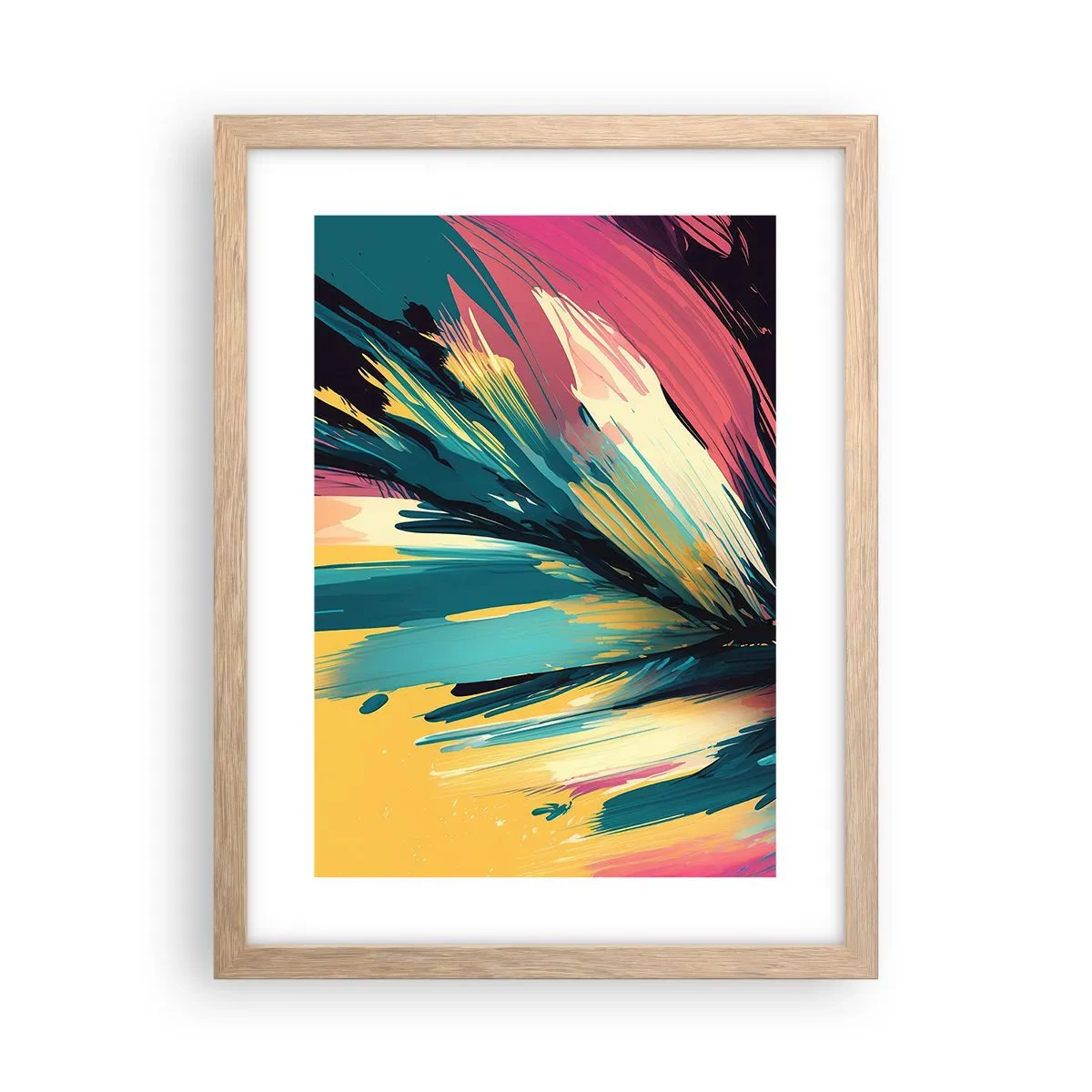 Póster en marco roble claro - Composición - una explosión de alegría - 30x40 cm