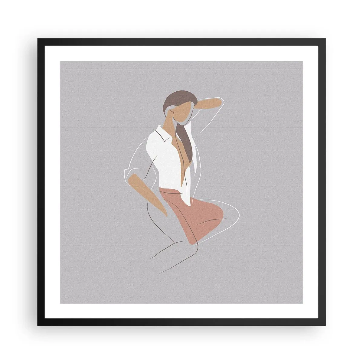 Póster en marco negro - Un esbozo de encanto - 60x60 cm