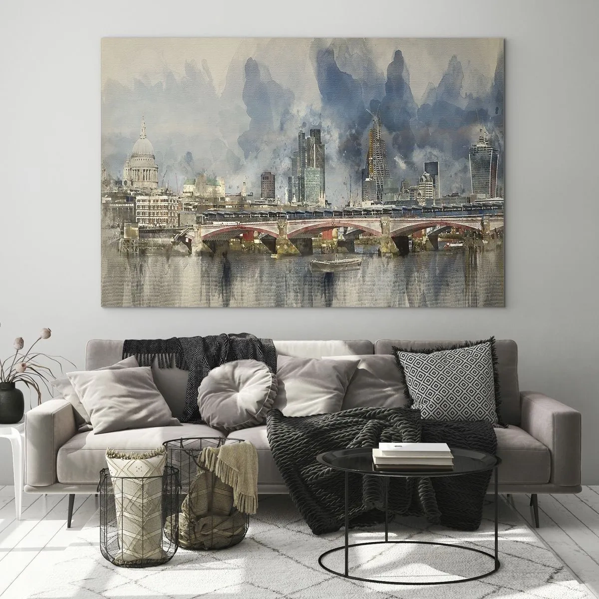 Cuadro sobre vidrio - Impresiones sobre Vidrio - Londres en todo su esplendor - 120x80cm - Londres en todo su esplendor - Decoración de pared moderna para salón y dormitorio ARTTOR
