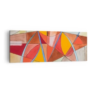 Cuadro sobre lienzo - Impresión de Imagen - Una composición abstracta en vivos colores geométricos. - 140x50cm - Carrusel de sueños - Decoración de pared moderna para salón y dormitorio ARTTOR