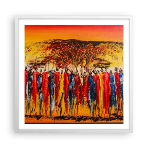 Póster en marco blanco - Allí, allí, allí van - 60x60 cm