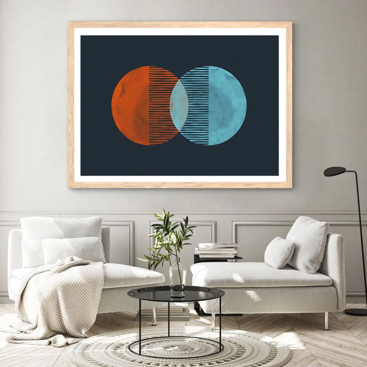 Póster en marco roble claro - Fantasía astronómica - 50x40 cm