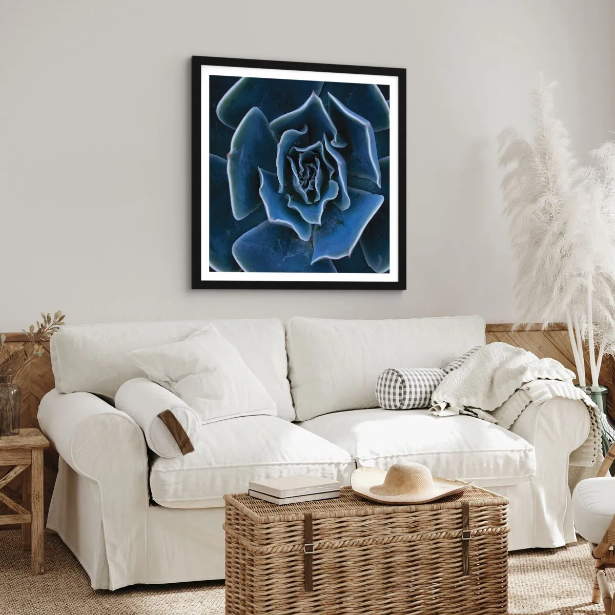 Póster en marco negro - Flor del desierto - 30x30 cm