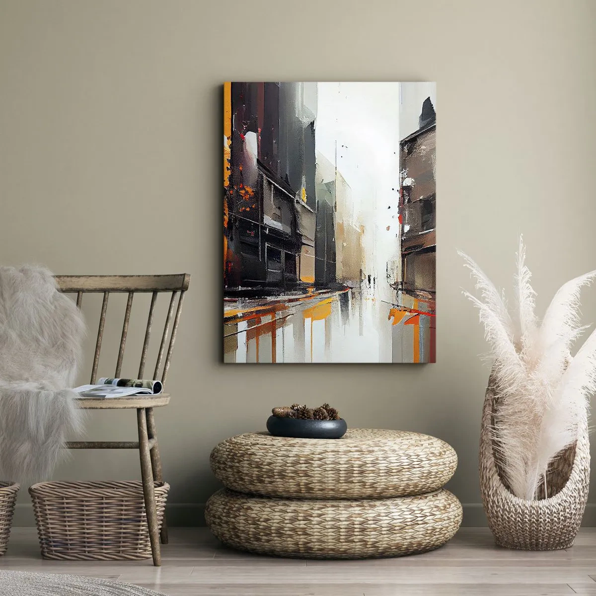 Cuadro sobre lienzo - Impresión de Imagen - Día lluvioso - 55x100 cm