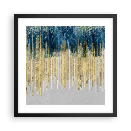Póster en marco negro - Frontera de líneas doradas - 40x40 cm