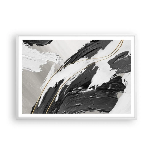 Póster en marco blanco - Abstracción con estilo - 100x70 cm