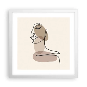 Póster en marco blanco - Escucharse a sí misma - 40x40 cm