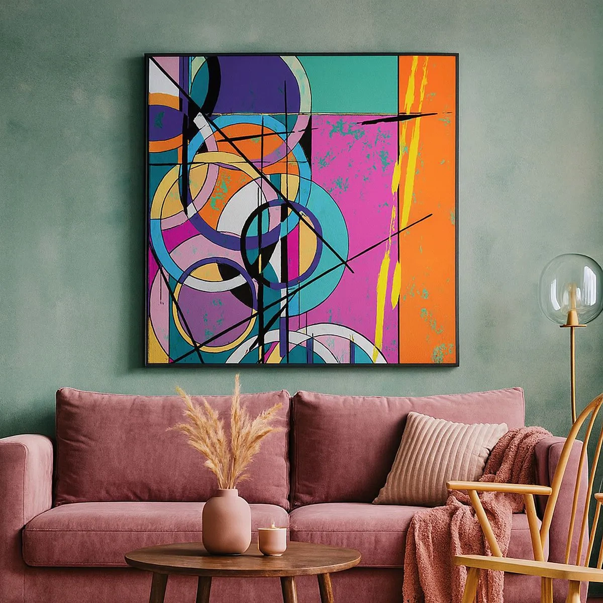 Cuadro sobre lienzo - Impresión de Imagen - Círculo sobre círculo - 30x30 cm