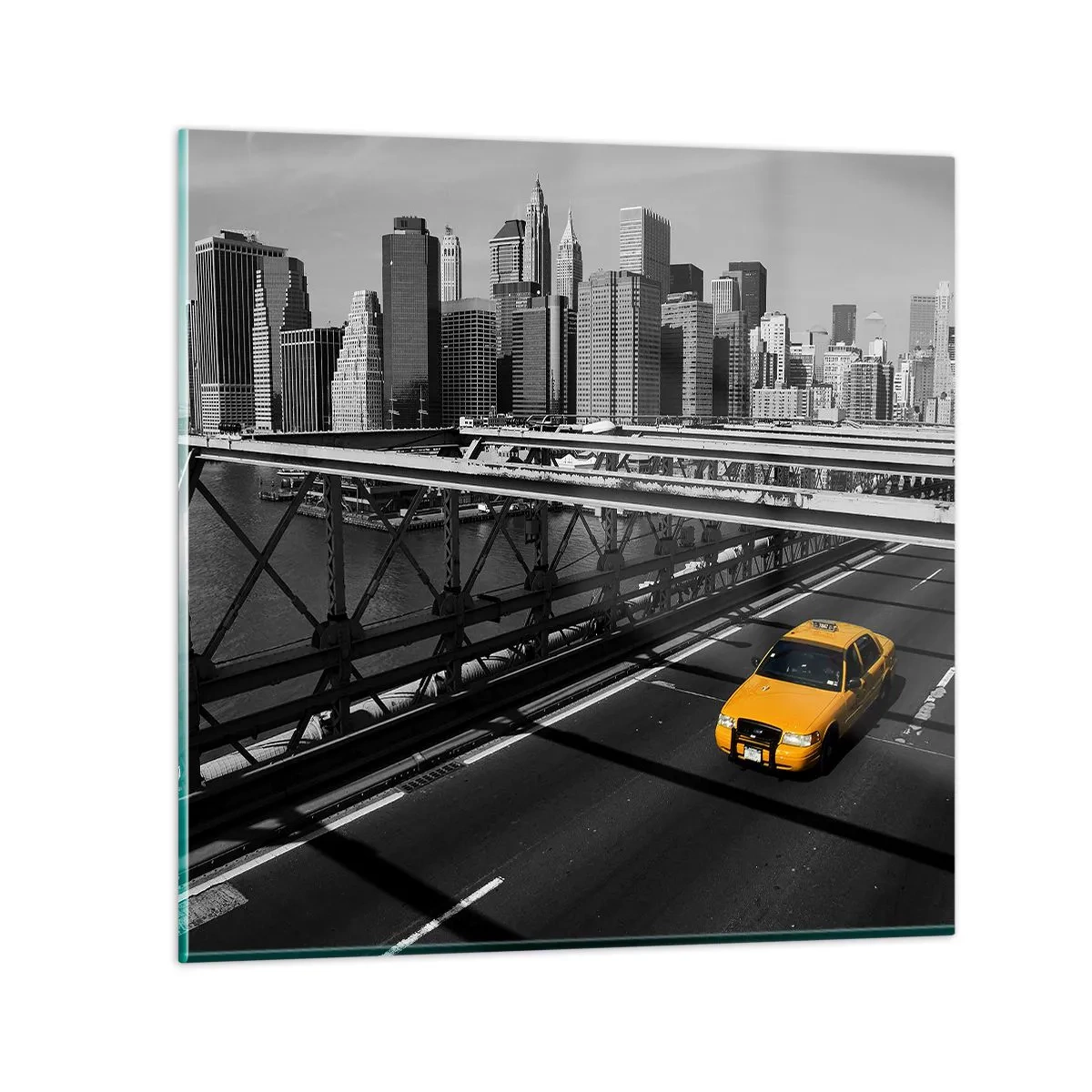 Cuadro sobre vidrio - Impresiones sobre Vidrio - El color de la gran ciudad - 70x70 cm