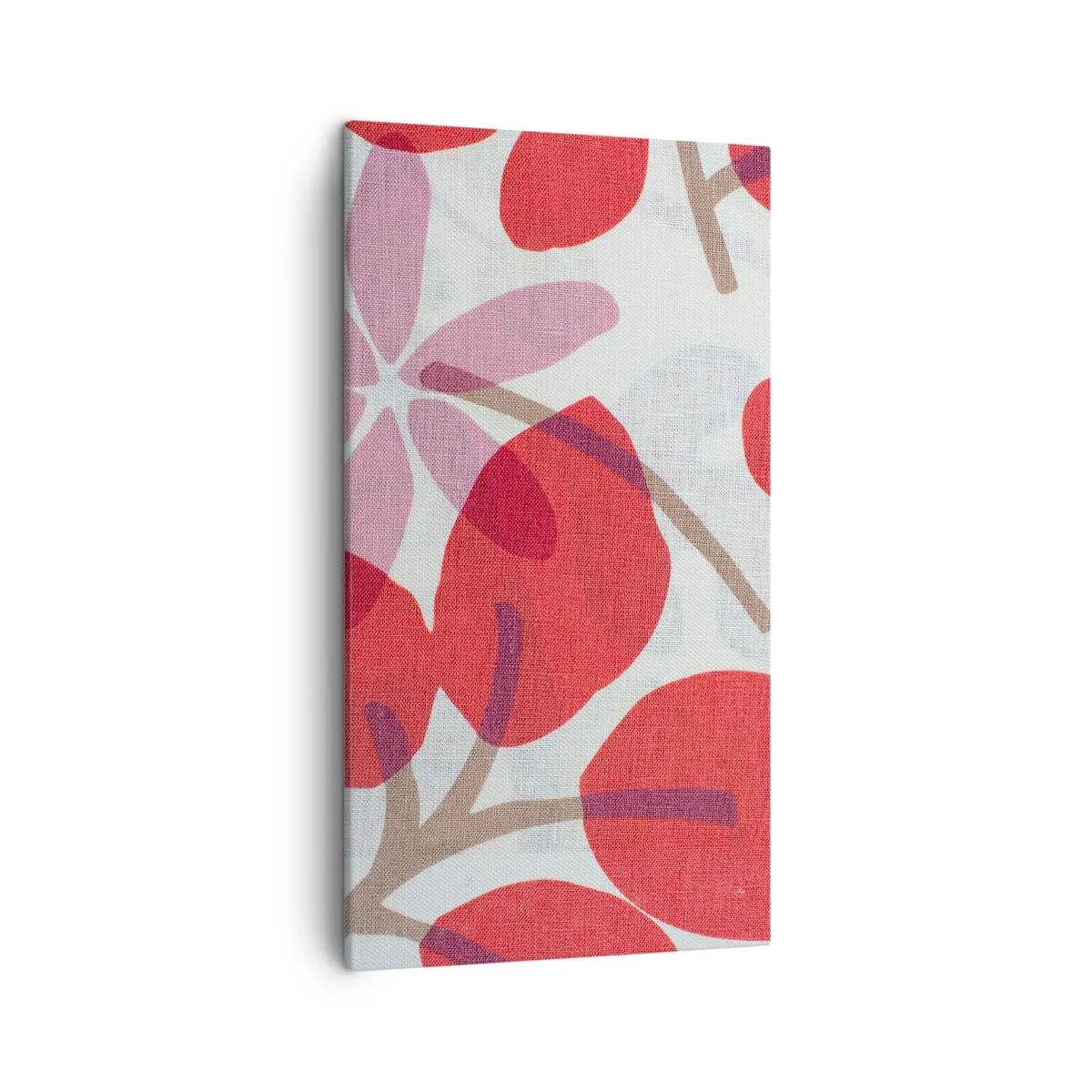 Cuadro sobre lienzo - Impresión de Imagen - Composición floral en rosa - 45x80 cm