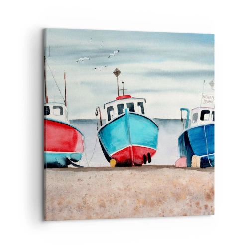 Cuadro sobre lienzo - Impresión de Imagen - Listos para la pesca - 50x50 cm