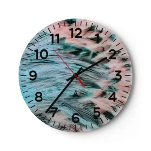 Reloj de pared - Reloj de vidrio - Suavidad rosa zafiro - 30x30 cm