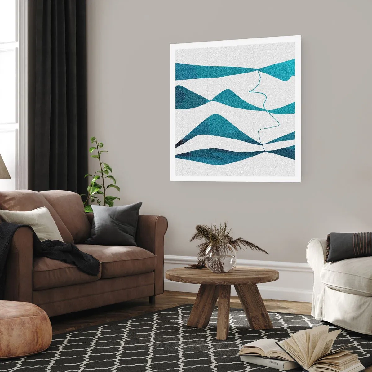 Póster - Abstracción: un compuesto turquesa - 60x60 cm