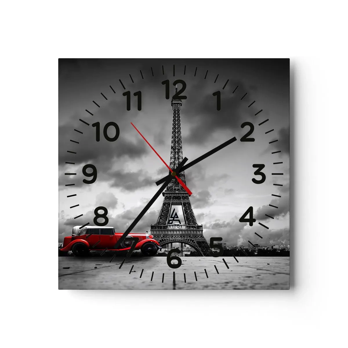 Reloj de pared - Reloj de vidrio - No hace mucho tiempo, en París - 30x30 cm