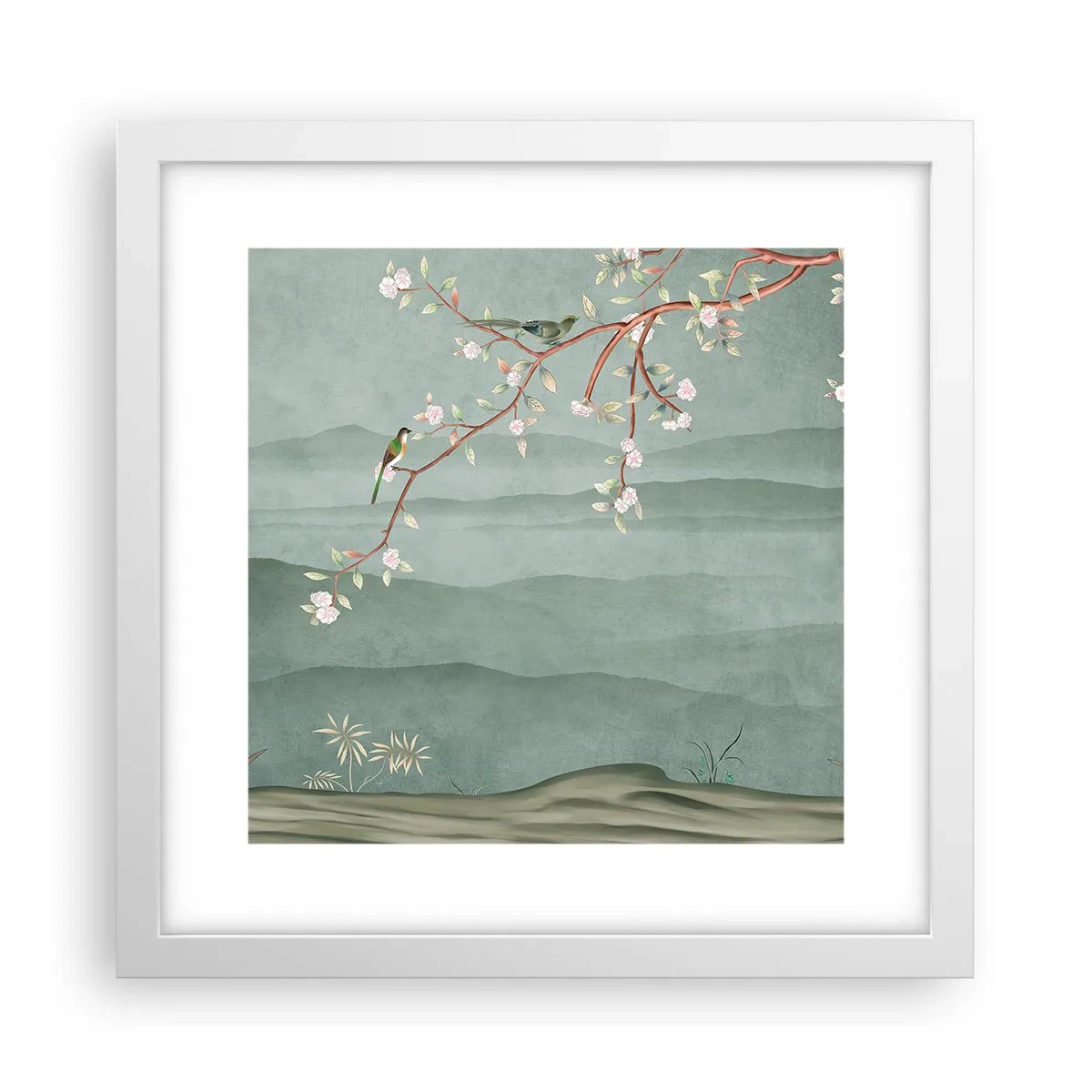 Póster en marco blanco - Primavera, ah, eres tú - 30x30 cm