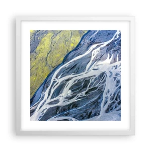 Póster en marco blanco - Las pinturas rupestres de la naturaleza - 40x40 cm