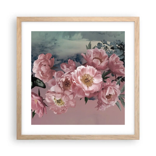 Póster en marco roble claro - La cúspide del romance - 40x40 cm