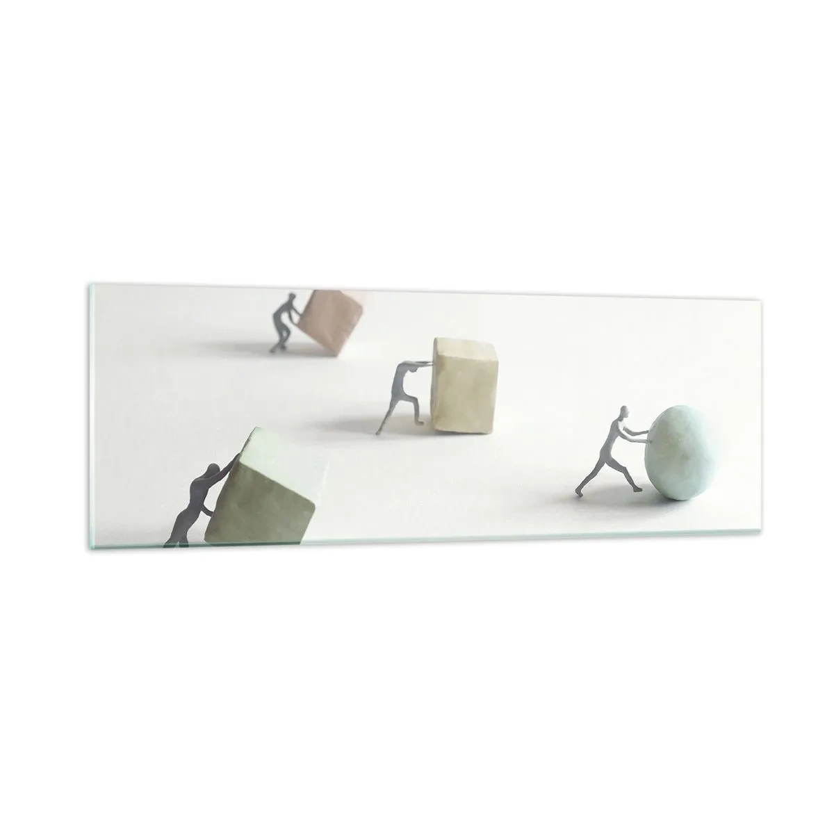 Cuadro sobre vidrio - Impresiones sobre Vidrio - El avance de la geometría - 90x30 cm