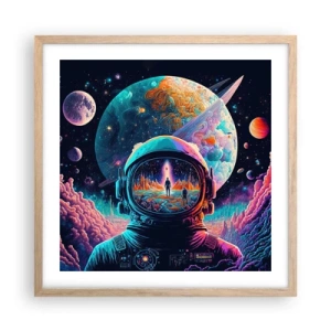 Póster en marco roble claro - Sueños de niño - 50x50 cm
