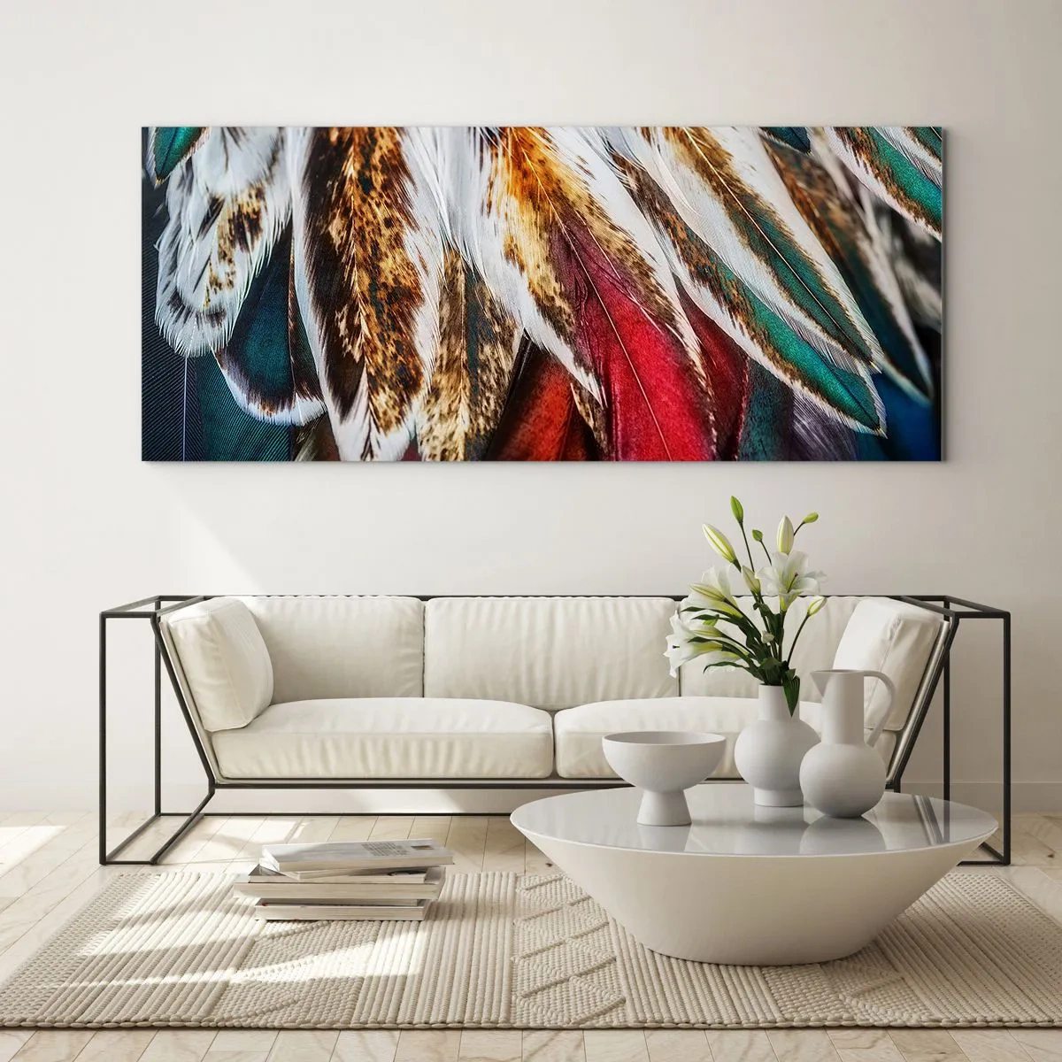 Cuadro sobre vidrio - Impresiones sobre Vidrio - Los misterios del vuelo - 100x40 cm