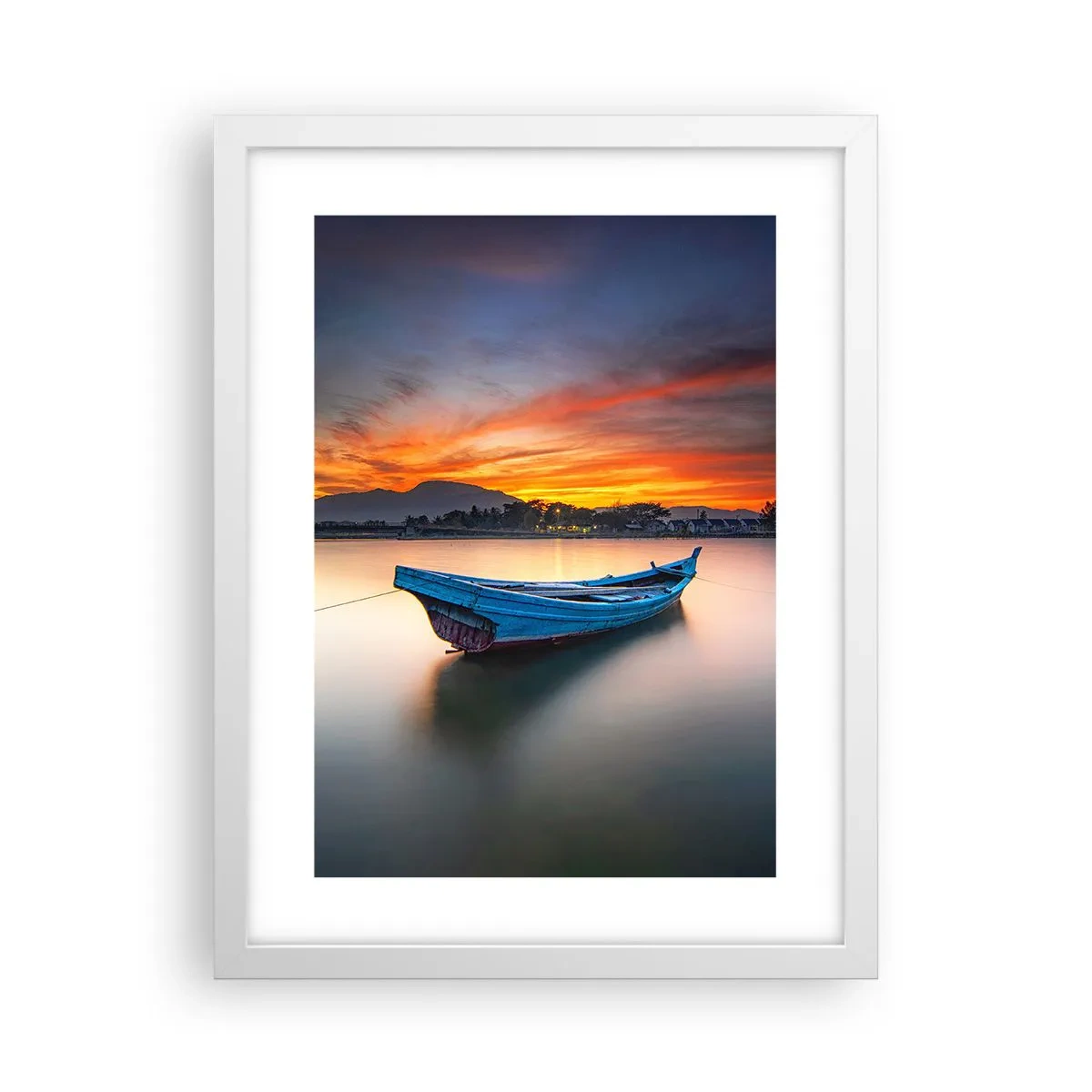 Póster en marco blanco - Se avecina una buena noche - 30x40 cm