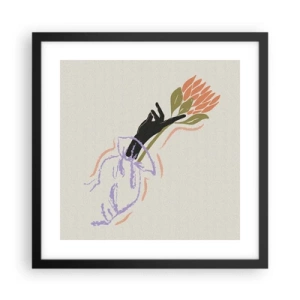 Póster en marco negro - Un toque fraternal - 40x40 cm