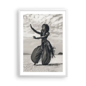 Póster en marco blanco - Danza de las Islas del Sur - 50x70 cm