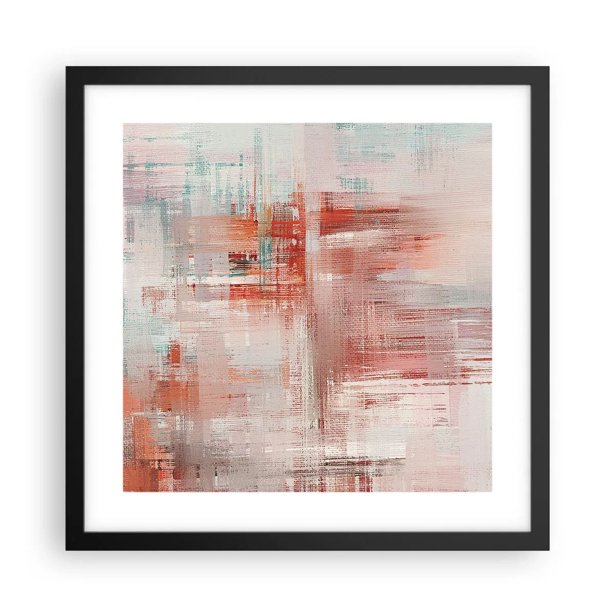 Póster en marco negro - Niebla rosa - 40x40 cm