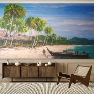 Fotomural Autadhesivo Deluxe Sticker - Un sueño exótico - Playa, Exotismo, palmeras - 500x350 cm