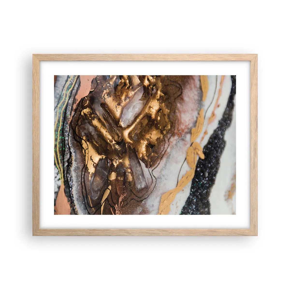 Póster en marco roble claro - Elemento de la tierra - 50x40 cm