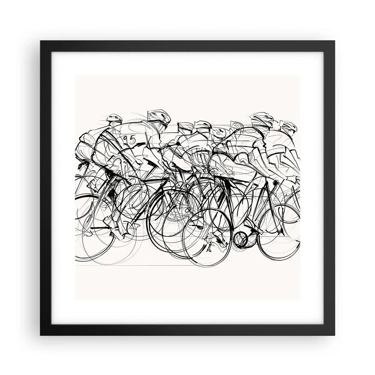 Póster en marco negro - Juntos como un equipo - 40x40 cm