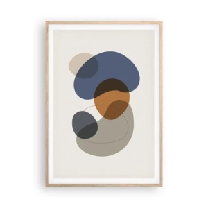 Póster en marco roble claro - Gotas de color - 70x100 cm