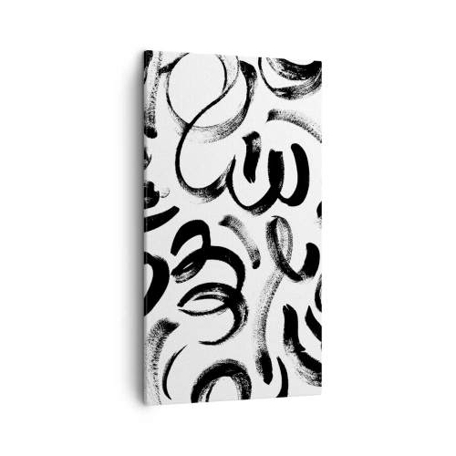 Cuadro sobre lienzo - Impresión de Imagen - Negro sobre blanco - 45x80 cm