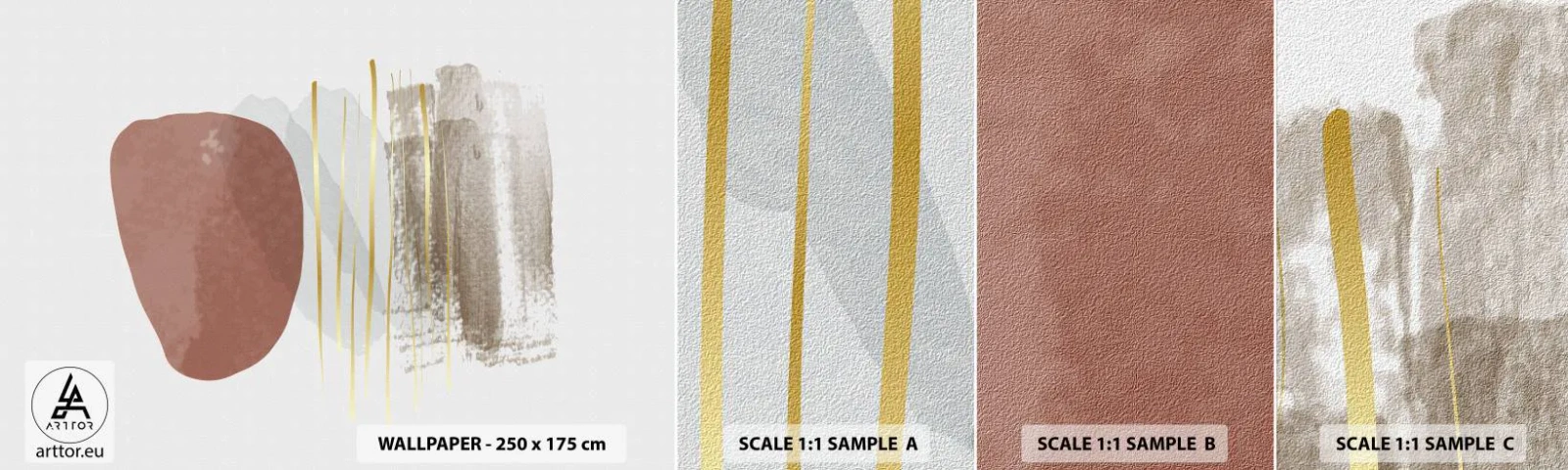 Muestra de fotomural autoadhesivo Deluxe Sticker - Una columnata abstracta - Abstracción, Pedazo, Patrón moderno - 100x30 cm